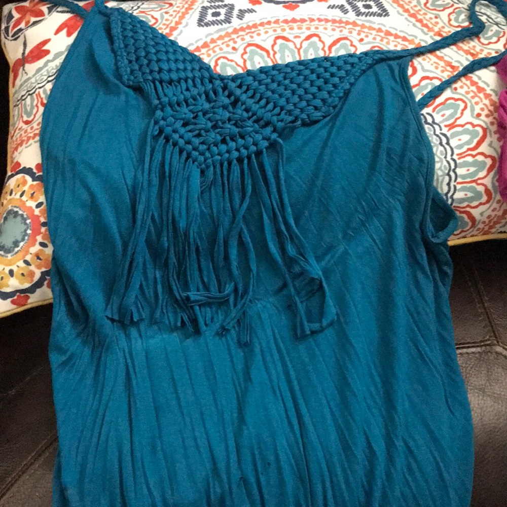 Teal color embroidery top l